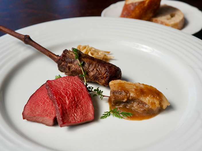 信州ジビエの盛り合わせ(月輪熊、鹿、猪)