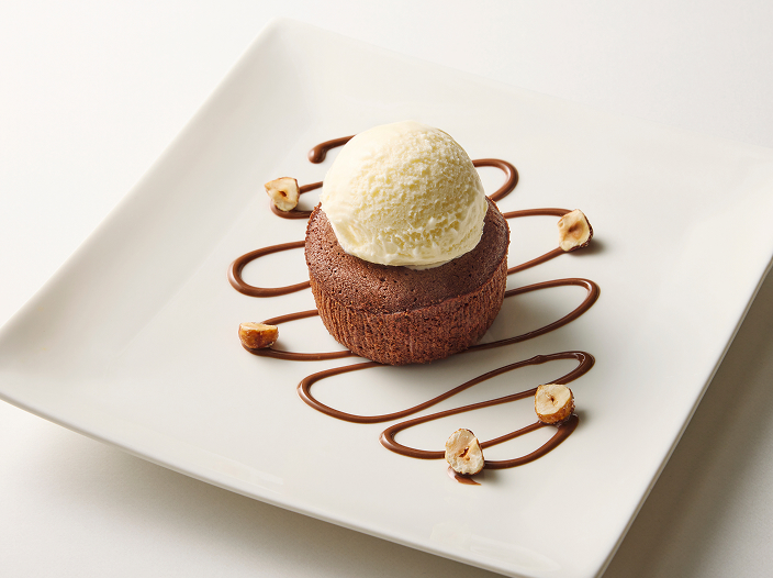 フォンダンショコラ バニラアイス添え