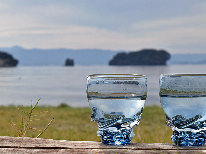 能登藍 流 グラス