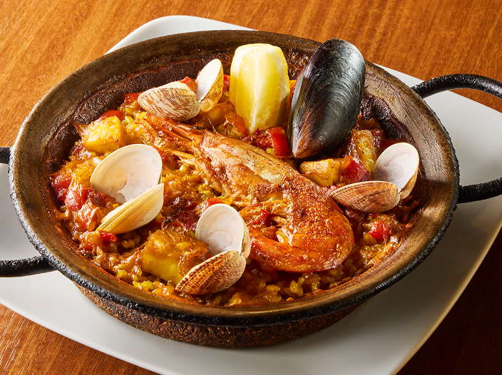 スペイン食堂の魚介パエリア