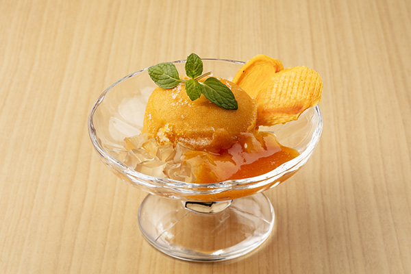 Persimmon gelato parfait