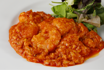 干焼蝦仁～エビのチリソース サラダ添え～